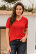 Keep Shining Glitter Knit Top- Red