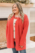 Fireside Talks Knit Cardigan- Red