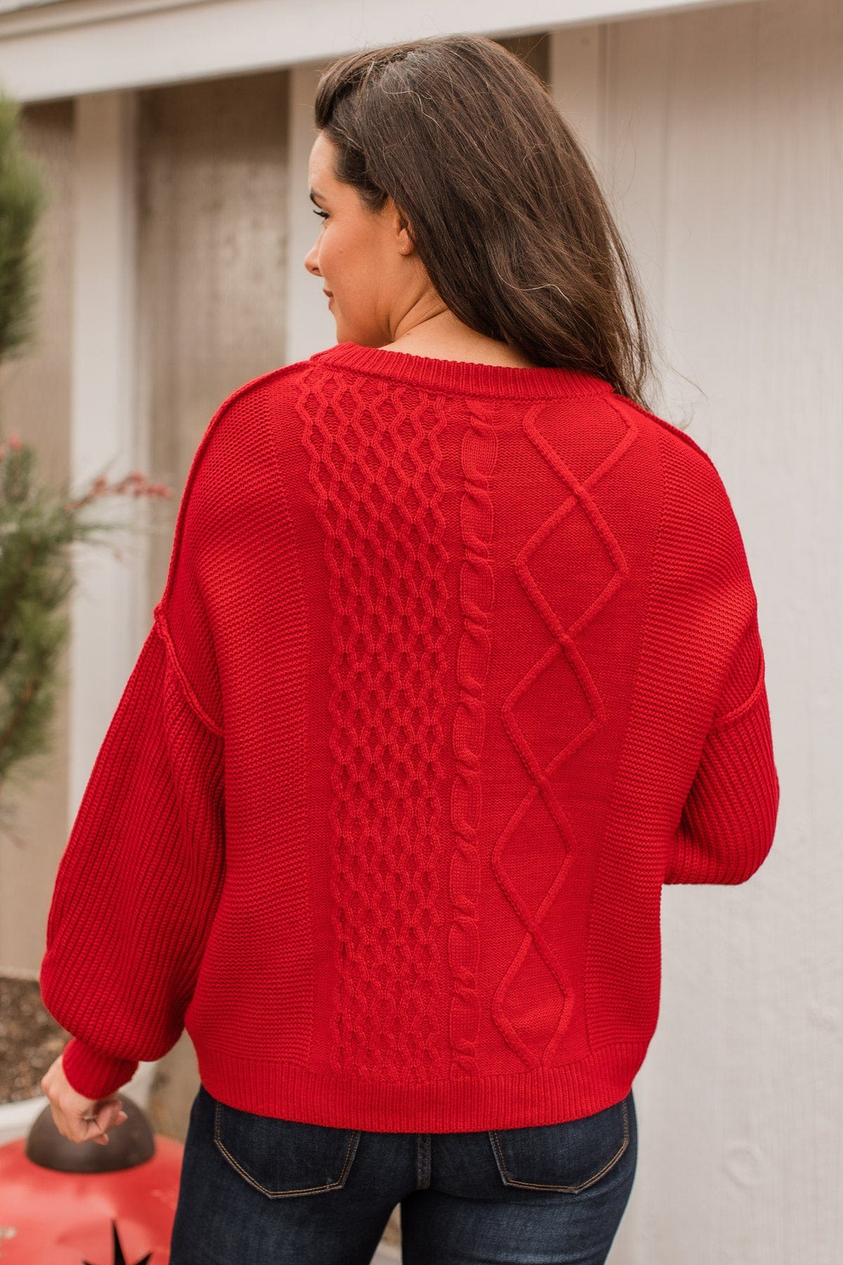 Good Things Await Knit Sweater- Red