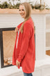 Fireside Talks Knit Cardigan- Red