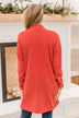 Fireside Talks Knit Cardigan- Red