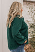 Snuggled In Waffle Knit Top- Hunter Green