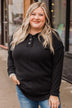 Make It Your Own Button Knit Top- Black