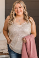 Stunning In Sequins Tank Top- Champagne