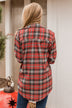 To The Tree Farm Plaid Button Top- Red & Dark Brown