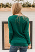Trust The Timing Long Sleeve Top- Dark Green