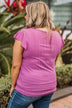 Laugh Often Ribbed Knit Top- Orchid