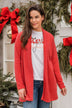 Fireside Talks Knit Cardigan- Red