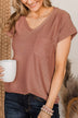 Free To Shine V-Neck Pocket Top- Pink