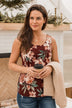 Keep It Up Floral Tank Top- Deep Burgundy