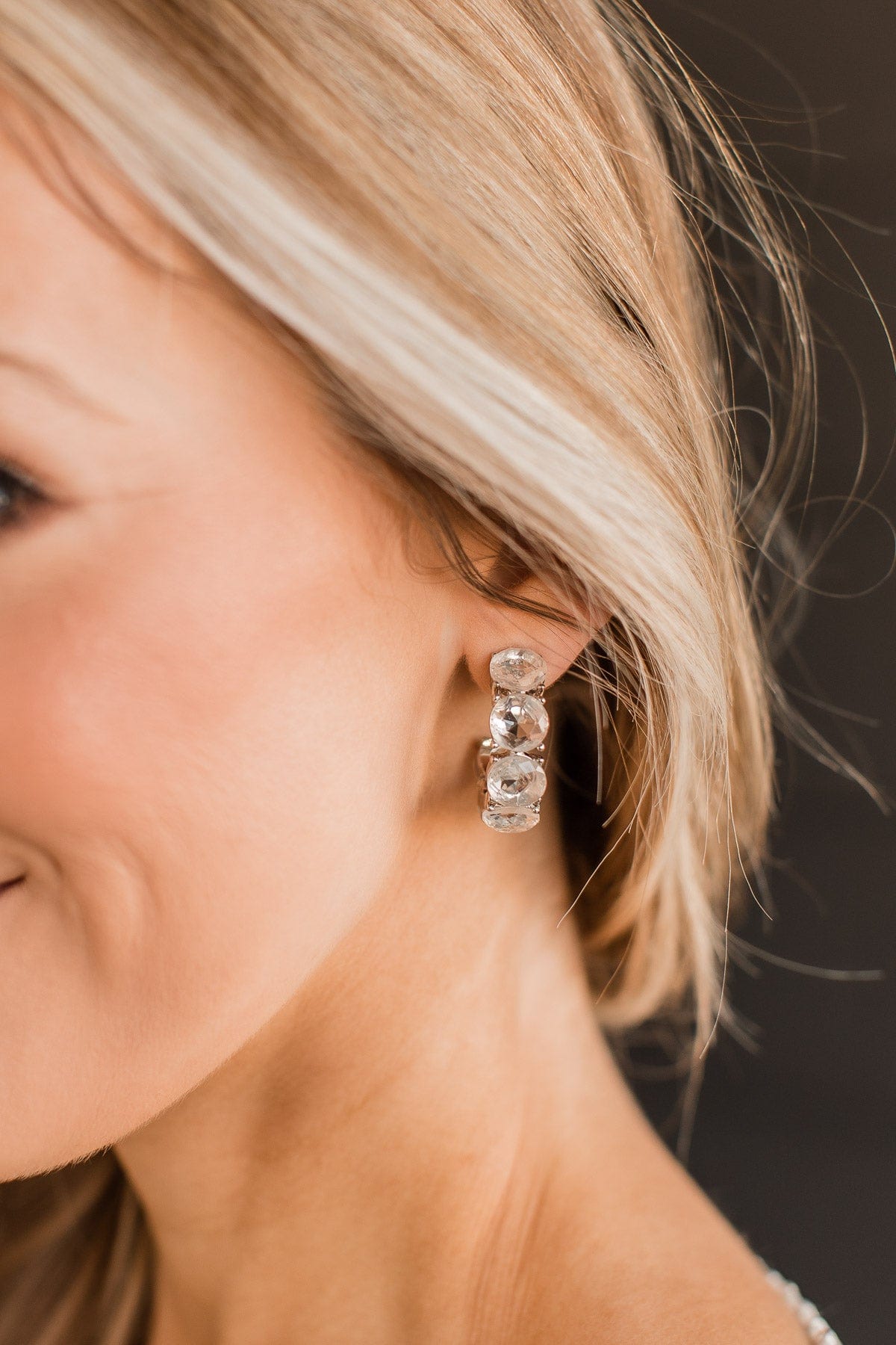 Stay Fabulous C-Hoop Earrings- Silver