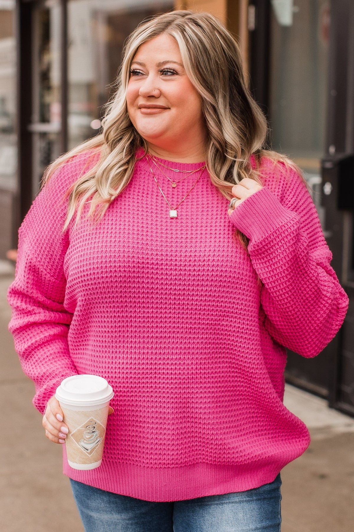 Captivating In Color Knit Sweater- Hot Pink – The Pulse Boutique