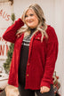 Cause For Applause Knit Button Top- Red