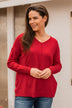 Slice Of Heaven Knit Sweater- Red