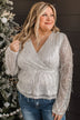 Lovely Evenings Fringed Sequin Blouse- Ivory & Silver