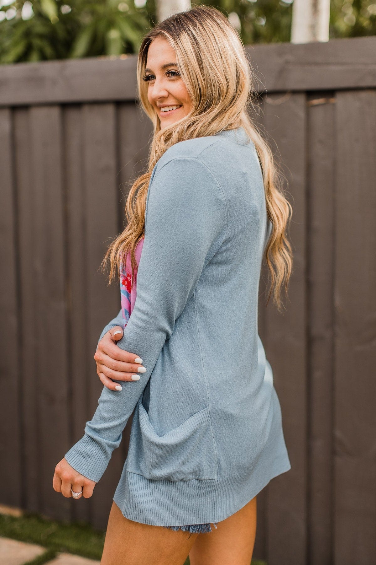 Essential Cardigan- Light Blue