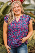 It's A New Day Floral Blouse- Purple, Royal Blue, & Pink