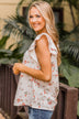 First Pick Ruffle Floral Top- Ivory