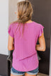 Laugh Often Ribbed Knit Top- Orchid