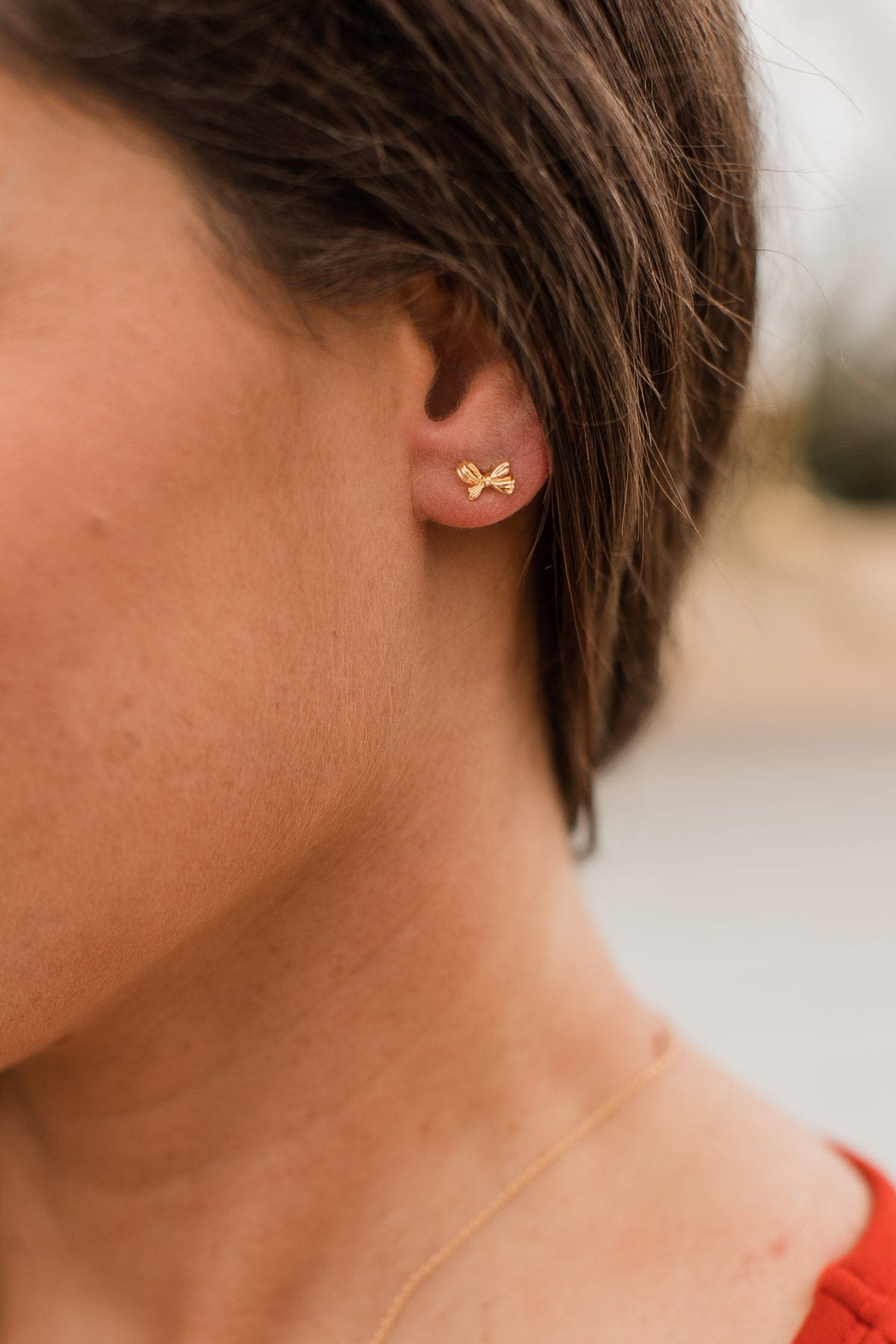 Effortless Flair Bow Earrings- Gold