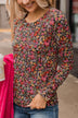 Unexplainable Feelings Floral Knit Top- Black