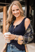 Bound To Be Beautiful Button Henley Tank Top- Navy