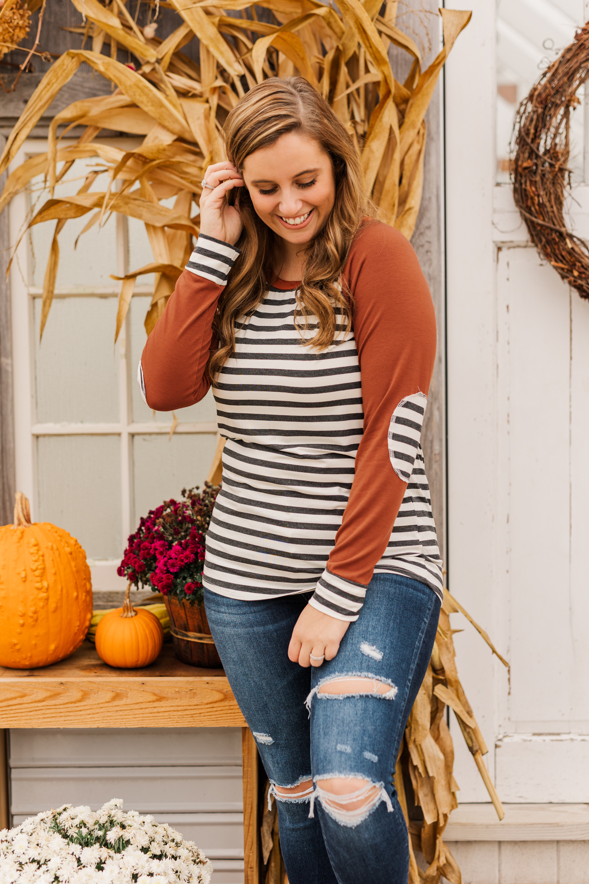 True To Your Heart Long Sleeve Top- Deep Rust