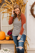 True To Your Heart Long Sleeve Top- Deep Rust