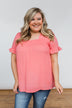See You Again Short Sleeve Top- Coral
