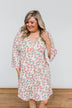 Lean On Me Floral V-Neck Dress- Ivory