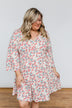 Lean On Me Floral V-Neck Dress- Ivory