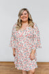 Lean On Me Floral V-Neck Dress- Ivory