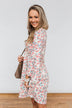 Lean On Me Floral V-Neck Dress- Ivory