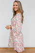 Lean On Me Floral V-Neck Dress- Ivory