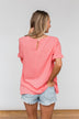 See You Again Short Sleeve Top- Coral
