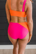 Near To Paradise Swim Bottoms- Hot Pink & Orange