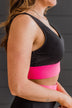 Kissed By The Sun Bikini Swim Top- Black & Neon Pink