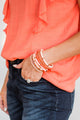 Love Being Girly Bracelet Set- Peach