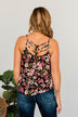 Perfect Isn't Easy Floral Tank Top- Black