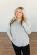 Just Around The Bend Color Block Top- Grey & Camo
