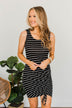 Need You Here Striped Dress- Black & Ivory