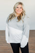 Memory Filled Moments Color Block Top- Grey & Ivory