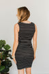 Need You Here Striped Dress- Black & Ivory
