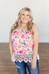 Sweet Memories Floral Tank Top- Blush