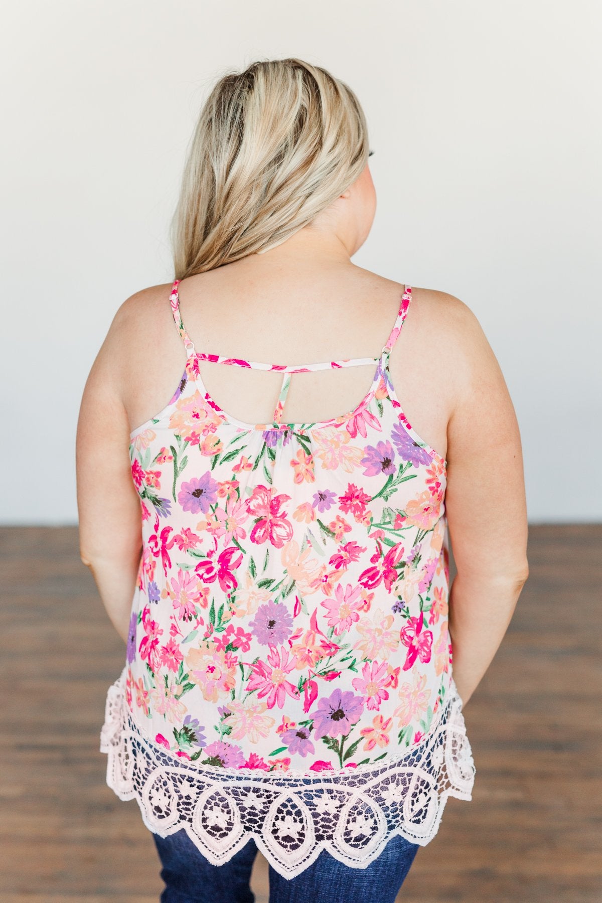 Sweet Memories Floral Tank Top- Blush