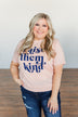 "Raise Them Kind" Graphic Tee- Peach