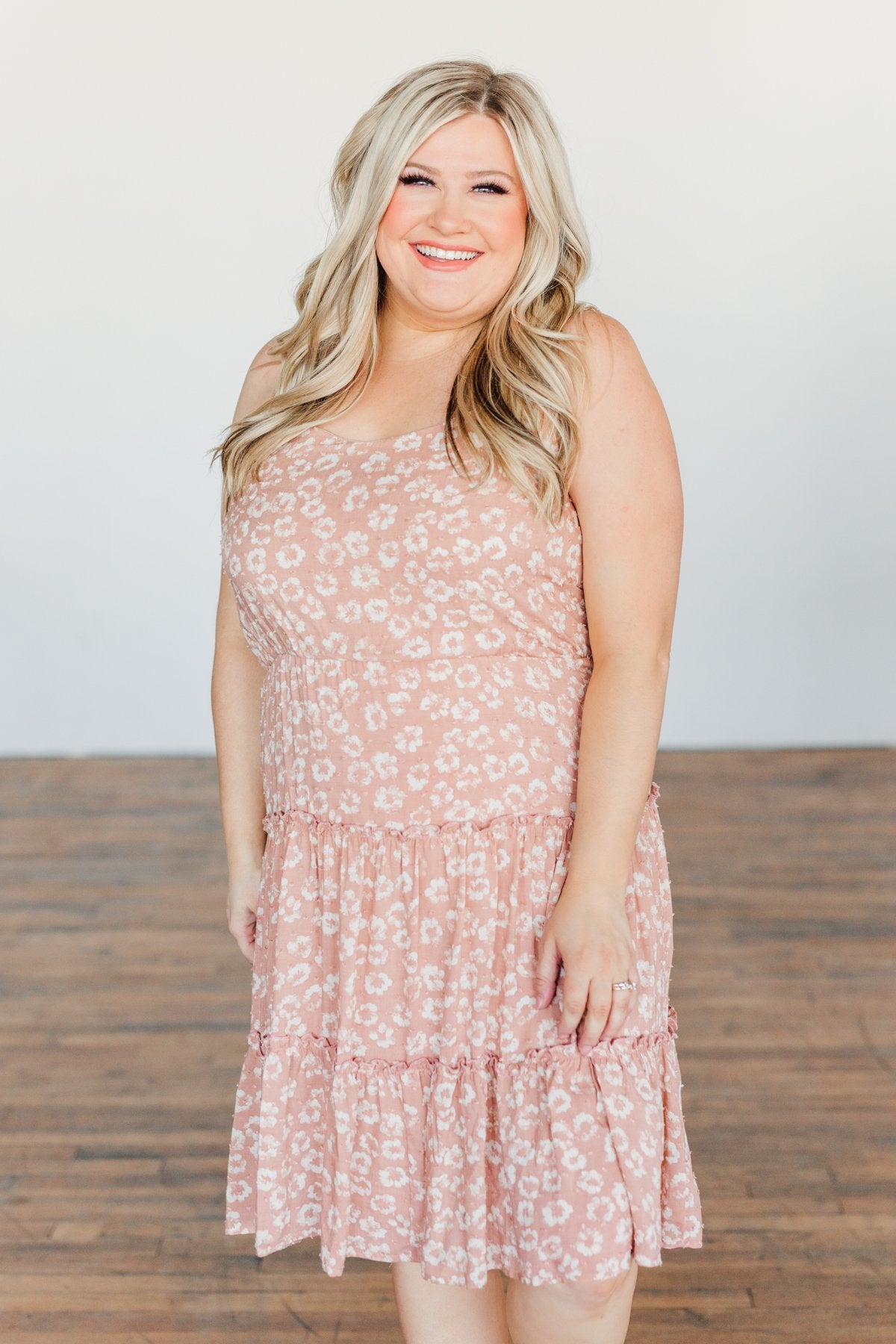 Serene Sights Sleeveless Ruffle Dress- Dusty Mauve