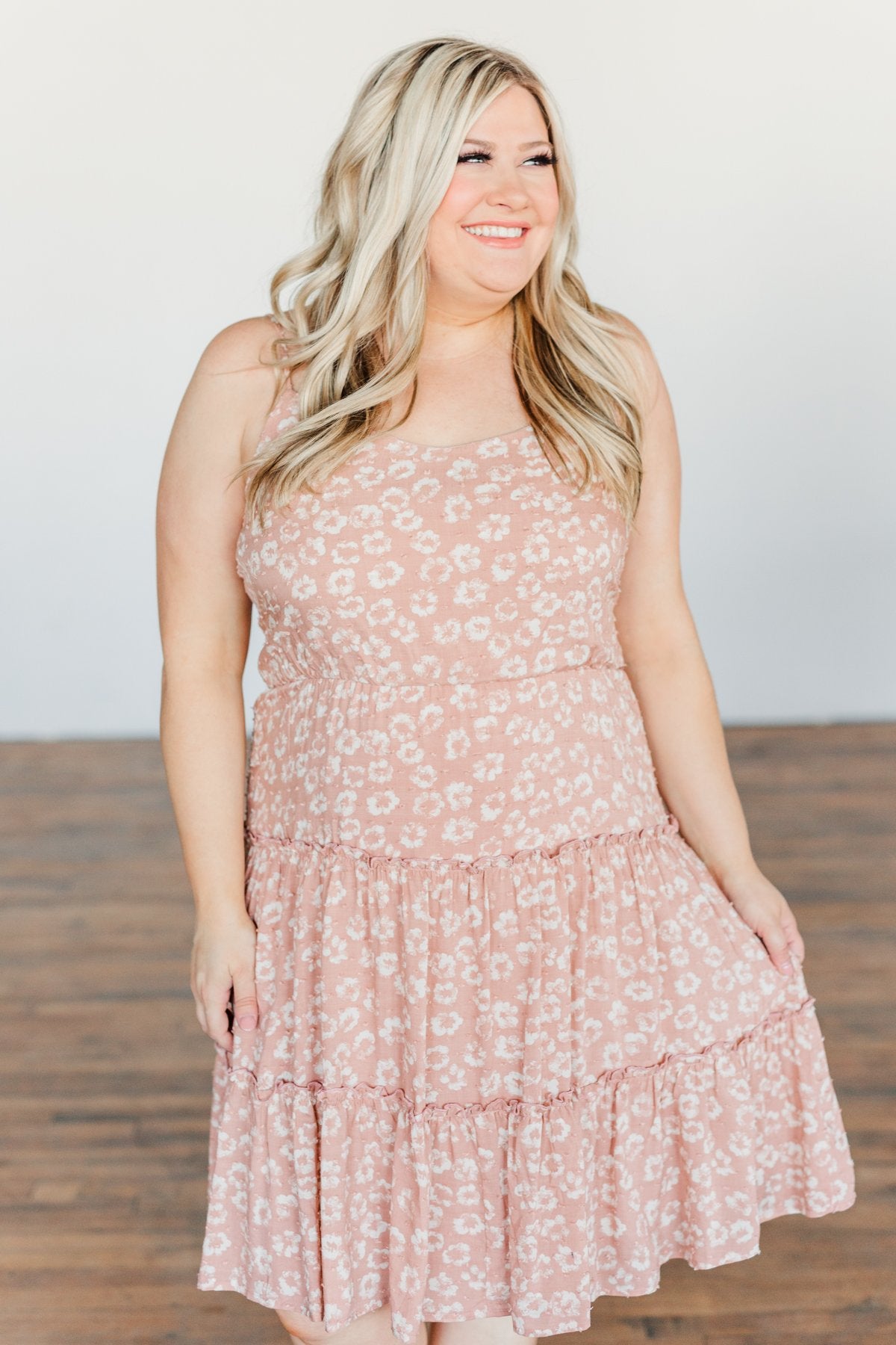 Serene Sights Sleeveless Ruffle Dress- Dusty Mauve