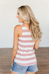 Dreamy Days Striped Button Tank- Ivory & Dusty Peach