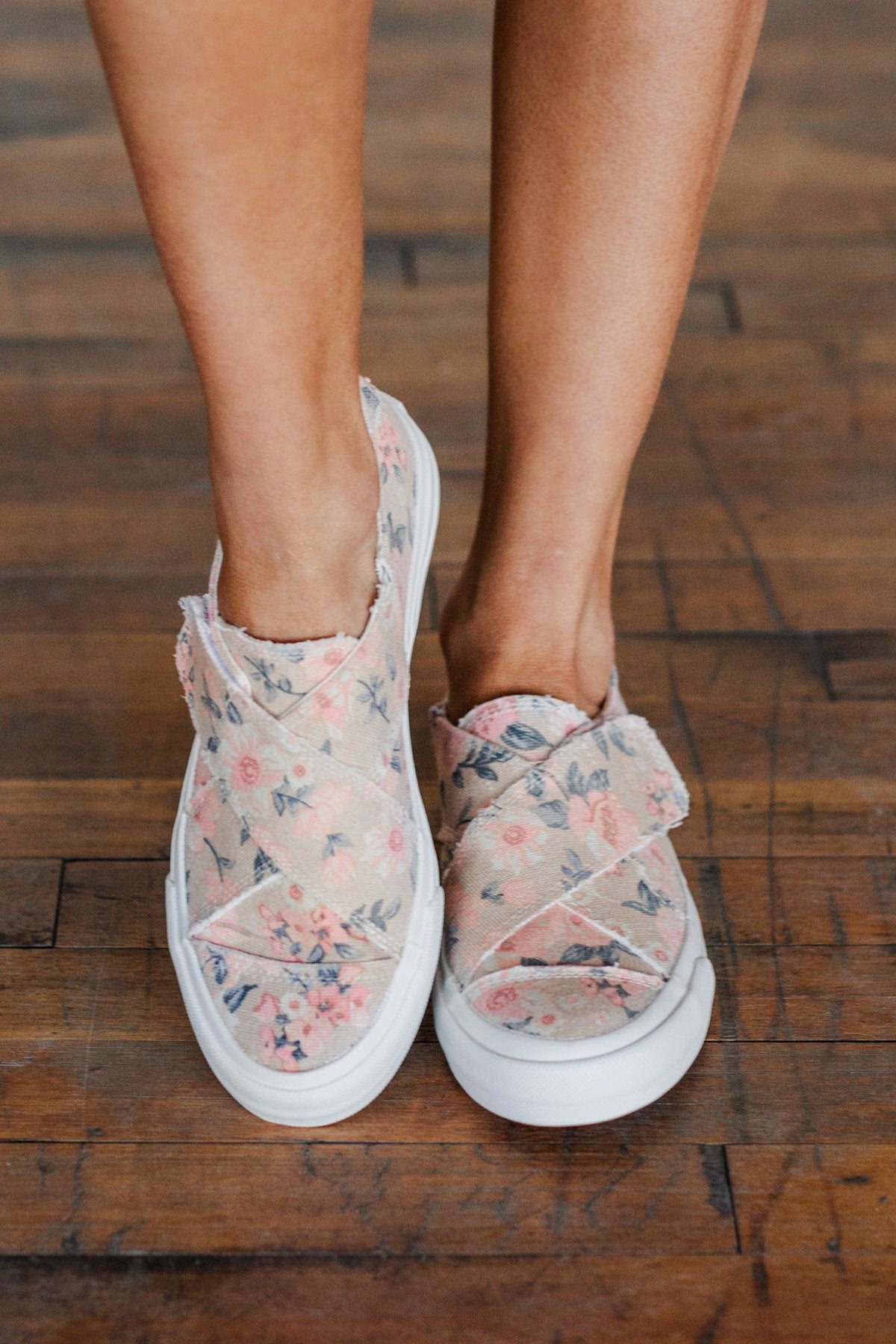 Gypsy Jazz Ivory Sneakers- Pink Floral - Main Image